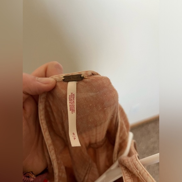 Free People Natalie Midi Maxi Dress Tier Ruffle Clay Shell Distress Gauzy - Picture 6 of 11